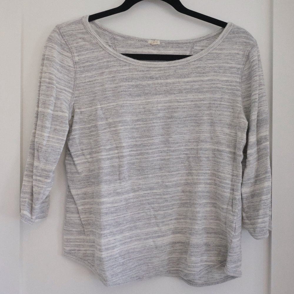 JCrew waffle 3/4 length sleeved sweater